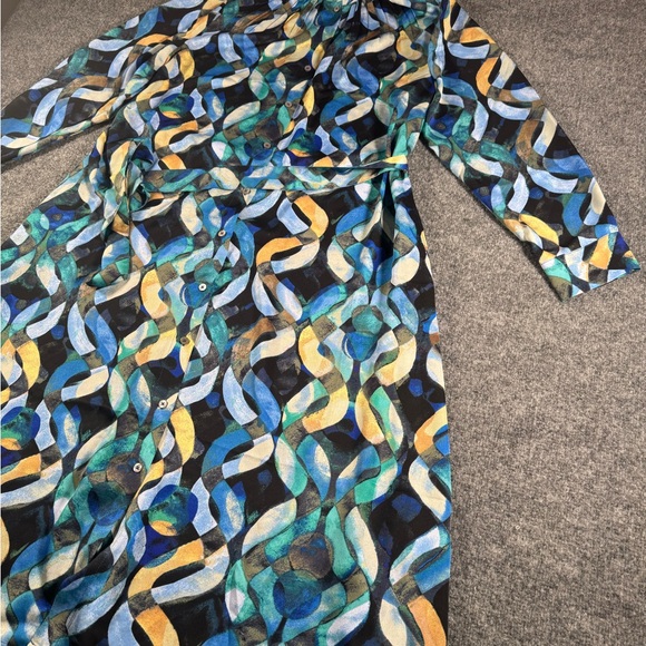 Nic+Zoe Women’s Wave Links Loren Long Sleeve Blue Shirtdress SZ XXL - Picture 6 of 14